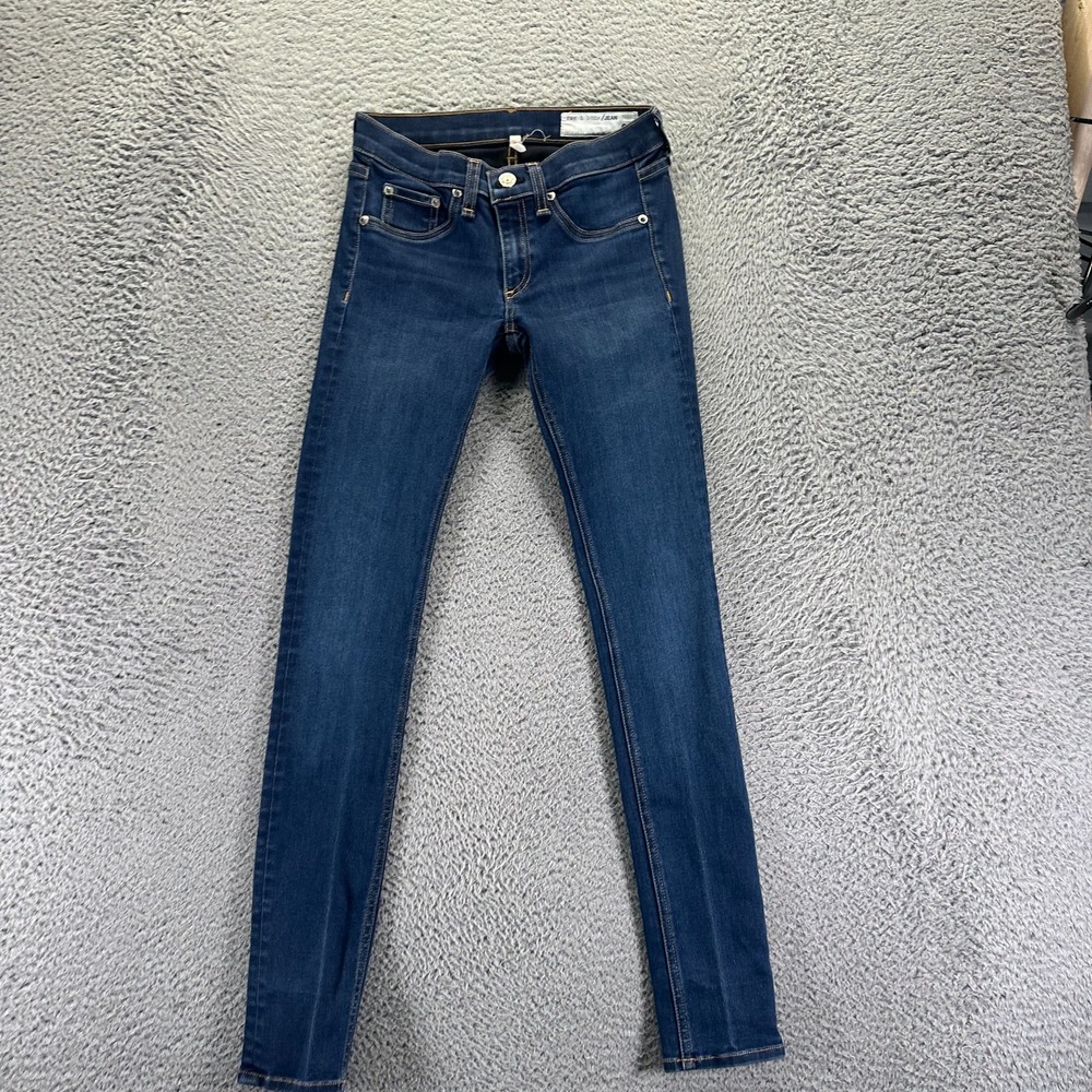 Rag & Bone Jeans Womens 25 Blue Cotton Denim Skinny Leg Workwear Travel Faded